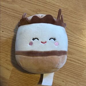 Squishmallows Cream, Brown & Pink Smiling S’mores Plush